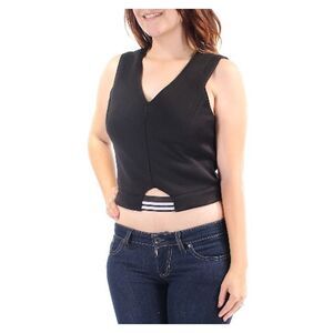 KIIND OF Womens Black Cut Out Sleeveless V Neck Top Size: S